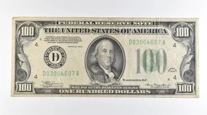 1934 $100 Cleveland OH FRN Green Seal *7076 - Picture 1 of 3