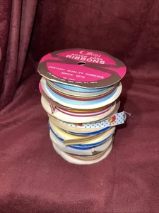 Lot 6 assorted woven embroidered sewing trim ribbon 5/8"-7/8” No 3 & 5 Vintage - Picture 1 of 10