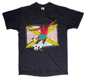 VINTAGE 80’s ADIDAS SOCCER BOB MARLEY RASTA POSSE Bunny Wailer T-SHIRT Men’s M - Picture 1 of 6