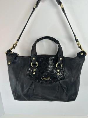 Coach Ashley Black Leather Satchel Shoulder Bag F19247 - VGUC - No Tag - Image 1 of 4