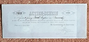 Actien-Schein Kunstverein für Böhmen 1859 - Bild 1 von 2