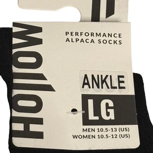 Hollow Alpaca Ankle Socks Warm Comfy Black Unisex Sz Lg M 10.5-13 W 10.5-12 - Picture 1 of 5