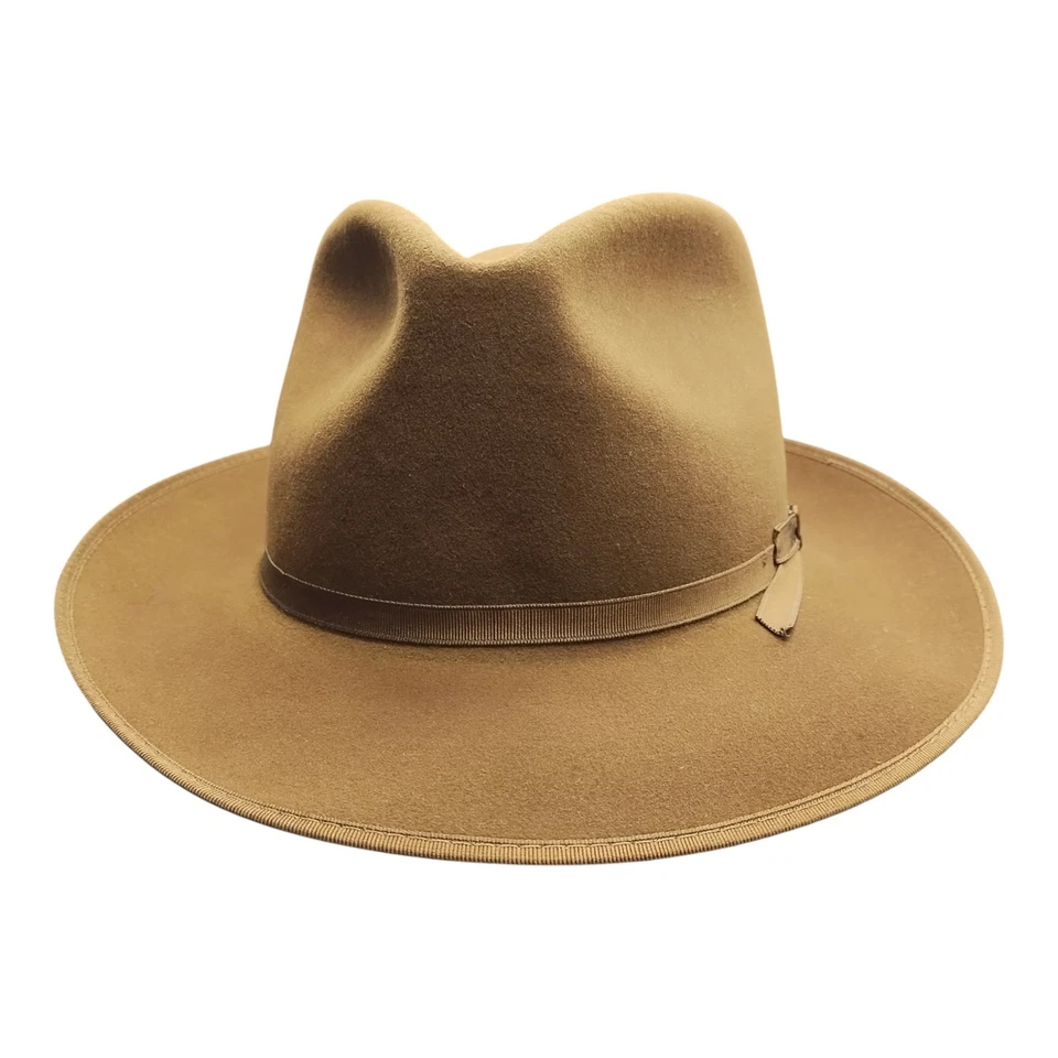 Sombrero Fedora Stetson Stratoliner Piel Fieltro Para Hombres 7 1/4 Marrón Calidad Real Viaje Foto 1 de 4
