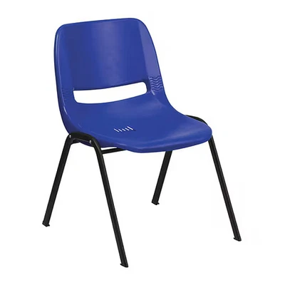 Silla apilable de plástico azul Flash Furniture, PK5 5-RUT-EO1--GG Flash Furniture Foto 1 de 4