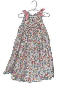 Anavini Girls Polka Dot Smocked Dress Size 4 - Picture 1 of 3