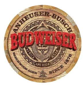 Letrero metálico de cerveza Budweiser estilo vintage - Imagen 1 de 3