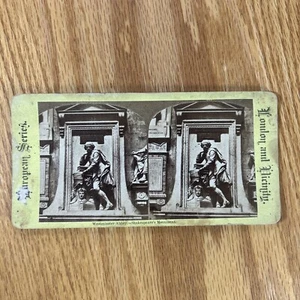 Antique Stereoview Card Stereoscope Shakespeare Monument Westminster Abbey 1895 - Picture 1 of 14