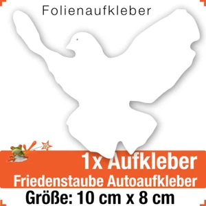 1 Stk. Aufkleber Friedenstaube Friedensbewegung 10 x 8 cm Frieden Sticker Auto - Bild 1 von 2