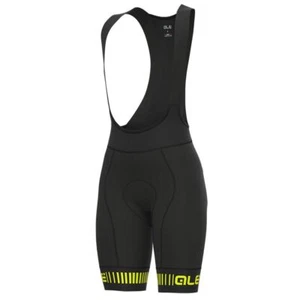 ALE Womens Cycling Bib Shorts - Strada PR-R - Padded, Black/Yellow L13154018 - Picture 1 of 2