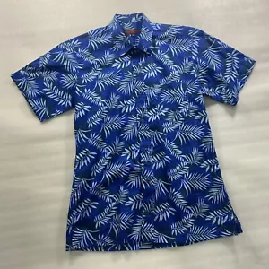 Royal Bics Guam Men's Small Button-Down Shirt Floral Print Blue New w/out Tags - Picture 1 of 12
