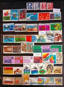 AUSTRALIA 1970-1972 COMMEMORATIVE STAMPS ALMOST COMPLETE YEAR SETS USED AUC1 - Picture 1 of 2
