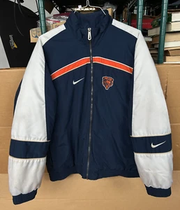 Chaqueta acolchada vintage Nike Chicago Bears para hombre mediana aislada NFL Pro Line - Imagen 1 de 17