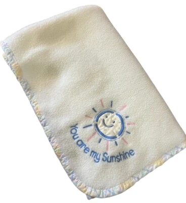 Manta bebé recién nacido vintage You Are My Sunshine amarillo polar borde a cuadros EE. UU. Foto 1 de 4