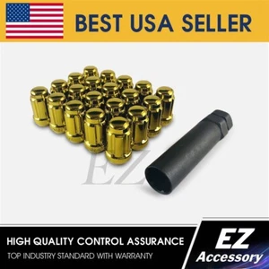 20 Pc Set Spline Tuner Lug Nuts ¦ 12x1.5 ¦ Gold ¦ Chevy Corvette Camaro - Picture 1 of 4