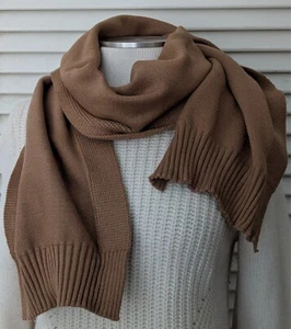 Oyun Wollmischung dunkel camel Winter Strick Schal 10,5 x 60 gebraucht, in einwandfreiem Zustand weich einfach zu stylen - Bild 1 von 5