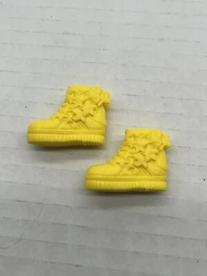 Barbie Doll Tennis Shoes Sneakers Yellow High Top Lace Up Stars 2010s - Image 1 of 2