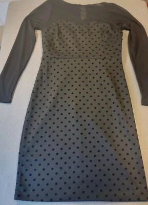 Vestido vintage The Limited para mujer negro cóctel vacaciones terciopelo lunares mediano Foto 1 de 4