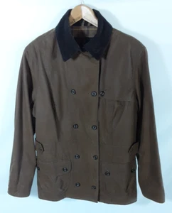 Barbour Sofia Wax Waterproof Double Breasted Brown Coat Jacket Size UK 18 - Picture 1 of 8