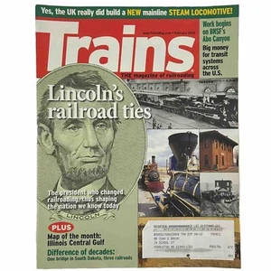 Trains Magazine Februar 2009 Lincolns Eisenbahnverbindungen Illinois Central Gulf Karte - Bild 1 von 9