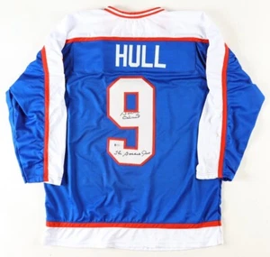 Bobby Hull Signed Winnipeg Jets Jersey Inscribed "The Golden Jet" (Beckett) - Picture 1 of 6