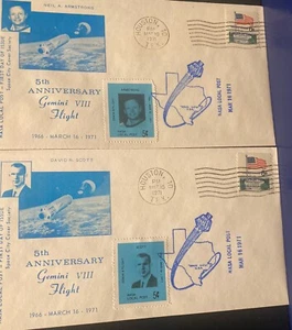 Local Post Space Cover SCCS Cachet 5th Anniv Gemini VIII Armstrong & Scott 1971 - Picture 1 of 11