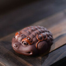 Chinese Yixing Zisha Pottery Purple Clay Animal Golden Toad Pixiu Tea Pet Statue