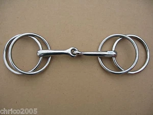 Fahrtrense Doppelringtrense Vierring Gebiss gebrochen aus Edelstahl 12,5 cm - Bild 1 von 1