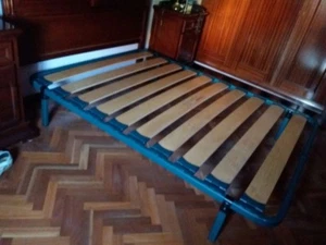 Somier marca Flex medidas 135 x 180 - Bastidor de acero con 10 lámas de madera, - Imagen 1 de 8