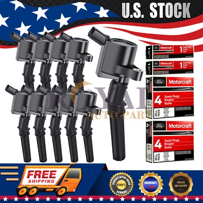 10x Ignition Coil DG508 Motorcraft Spark Plug SP479 for Ford Lincoln Mercury Foto 1 de 4
