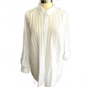 Elegantes weißes Plisseehemd - Bild 1 von 6
