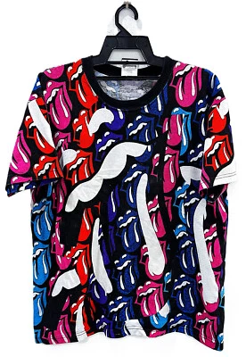 VINTAGE 80 1989 THE ROLLING STONES POP ART ROCK TOUR CONCERT T-SHIRT AOP OVP - Image 1 of 4