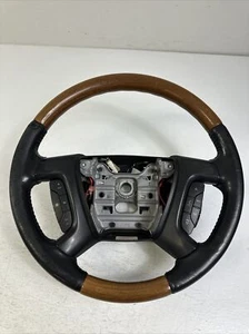 2009- 2012 Buick Enclave Leather Steering Wheel Black Woodgrain Audio & Cruise - Picture 1 of 13