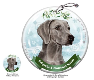Bellyrubs & Kisses Ornament - Silver Grey Weimaraner Style 2 - Picture 1 of 1