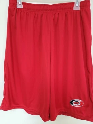 0724-1 Hombres CAROLINA HURRICANS Poliéster Jersey PANTALONES CORTOS Bordados ROJOS con Bolsillos Foto 1 de 2