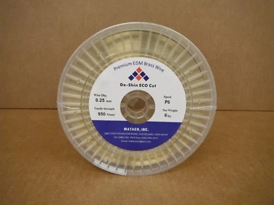 DE-SHIN HARD BRASS EDM WIRE (1) one 13.2# spool P-5 .010" 25mm Mitsubishi SODICK Fanuc
