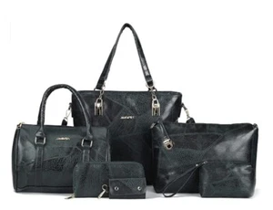 Women’s Designer Handbag Set 6pc Faux Leather/ PU Material - Picture 1 of 4