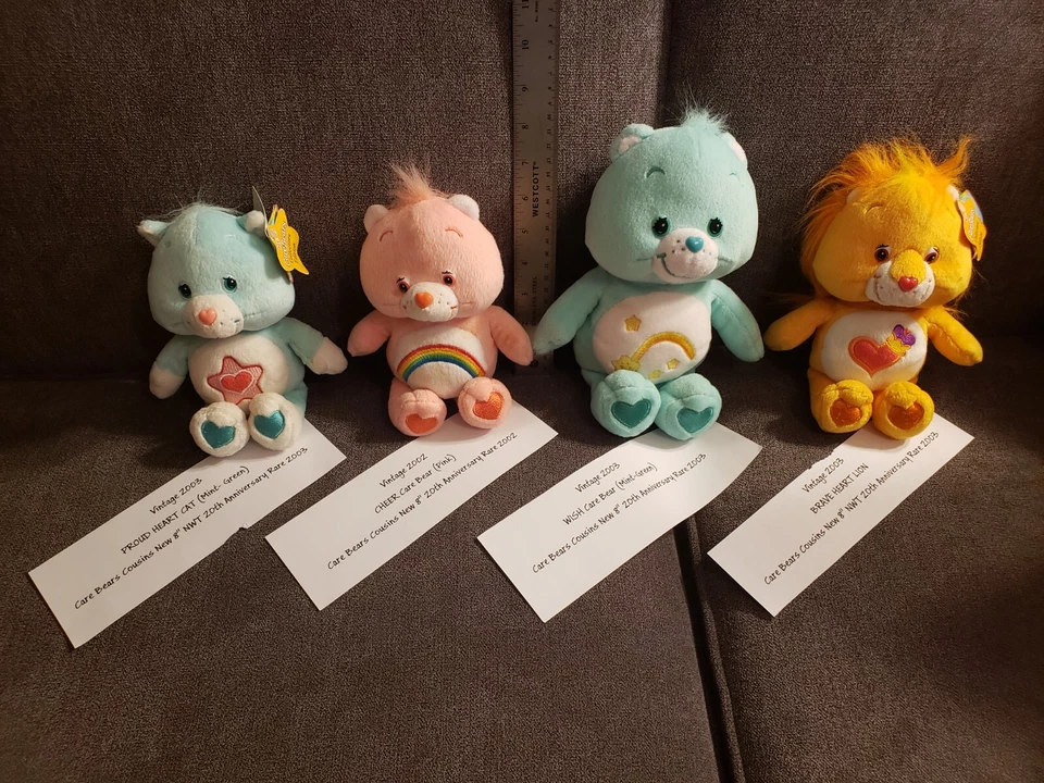 Juego de 4 Osos de Cuidado Vintage 8" Serie 2 Coleccionables. Foto 1 de 4