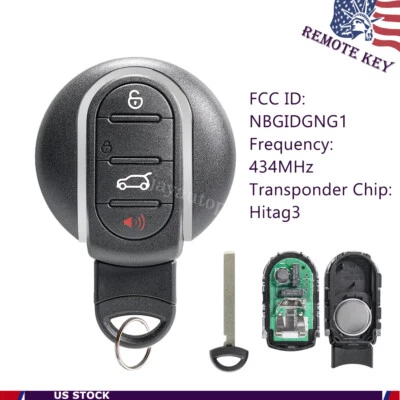Para BMW Mini Cooper Clubman Countryman Peceman Mando a Distancia Coche Llavero 4BTN NBGIDGNG1 Foto 1 de 4