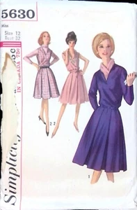 Simplicity Sewing Pattern 5630 Dress Jumper Womens Size 12 Pleated Skirt Blouson - Picture 1 of 4