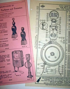 (2) 1936 SERV STATION EQUIP CO ECO & SS "TIREFLATOR" PARTS/Price Lists (2 Types) - Picture 1 of 7
