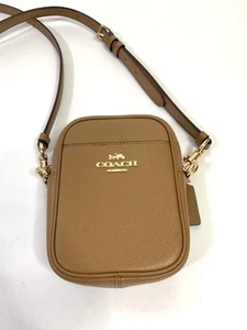 COACH LEATHER CROSSBODY PURSE BROWN SMALL BAG - Picture 1 of 12