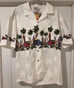 Pacific Legend Mens Old Time Short Sleeve Woodie Surfboard Chest 2X XXL Shirt - Picture 1 of 3