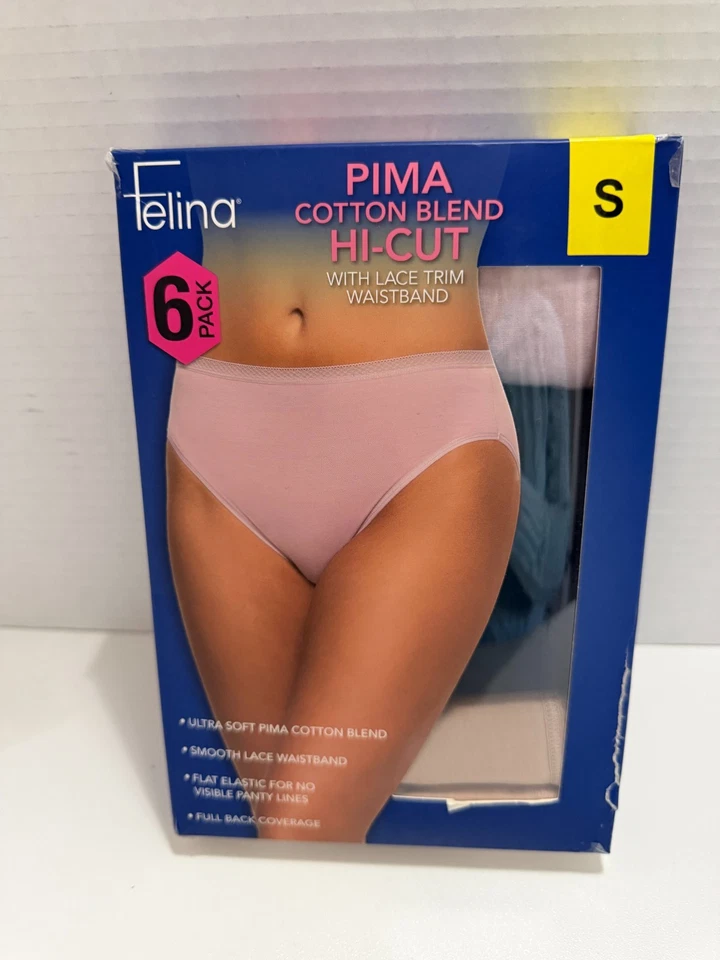 Felina Pima 棉混纺高帮蕾丝装饰腰带 6 件装小号全新! — 第 1/4 张图片