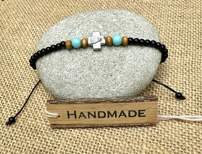 Cross bracelet-Beaded cross bracelet-Christian gift -Orthodox cross-Handmade - Image 1 of 4