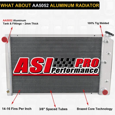 Fit 1975-1979 Chevy Nova/70-81 Chevy Camaro GMC AT/MT 3 Row Aluminum Radiator — 第 1/4 张图片