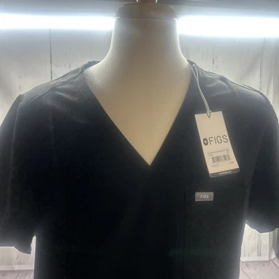 Nuevo Blusa Médica FIGS para Mujer Catarina Un Bolsillo Negra Cuello en V Manga Corta talla XXL Foto 1 de 4