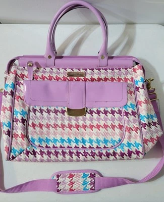 Samantha Brown Carry On Luggage Bag Houndstooth Lilac - Image 1 of 3