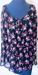 Top No Boundaries Rosa Floral Peplum Talla L 11-13 - Imagen 1 de 12