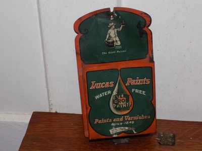 Vintage Lucas Paints Tin Brochure Holder - Image 1 of 4