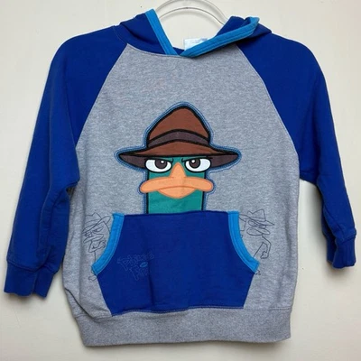 Disney Store Phineas & Ferb 'Perry The Platypus' Hoodie Size Kids XS 4 - Image 1 of 4